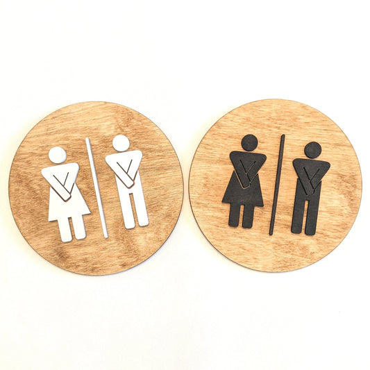 Wood Bathroom Door Sign - Potty Dance