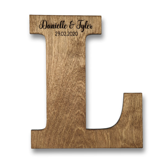 Wood Letter Guest Book - First names
