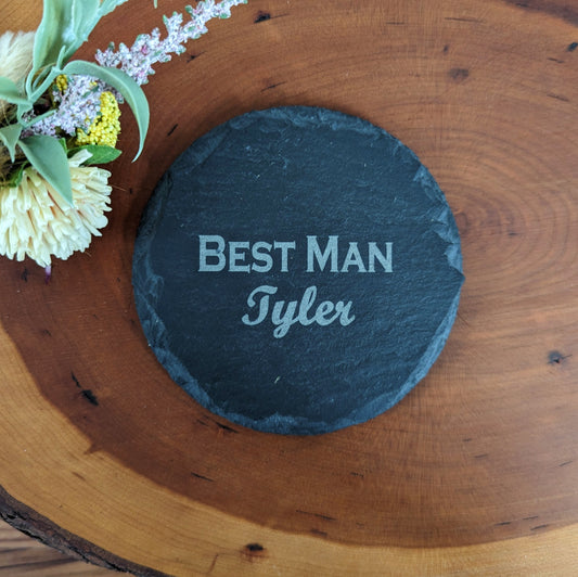 Slate Coaster - Best Man