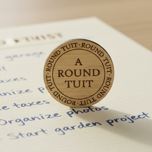 A Round Tuit on to-do list