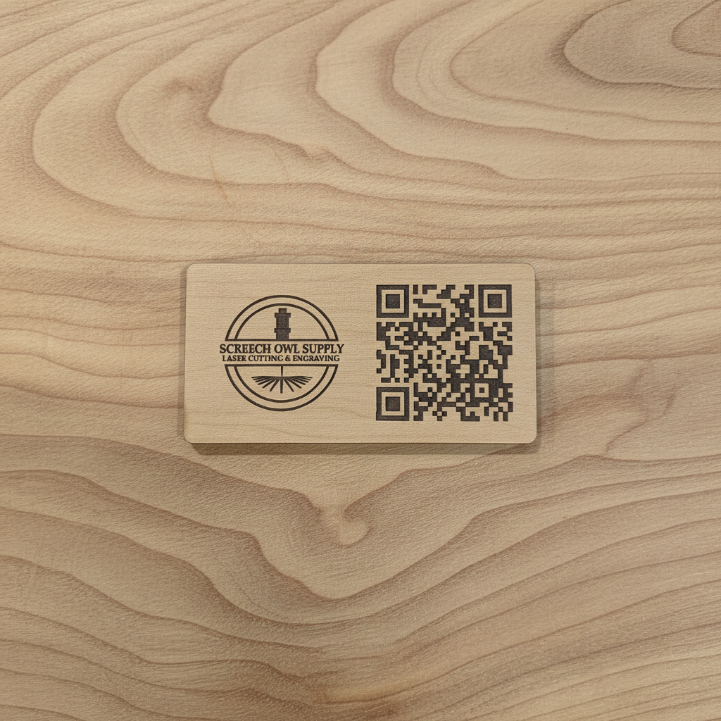 Laser-Engraved QR Code Business Card