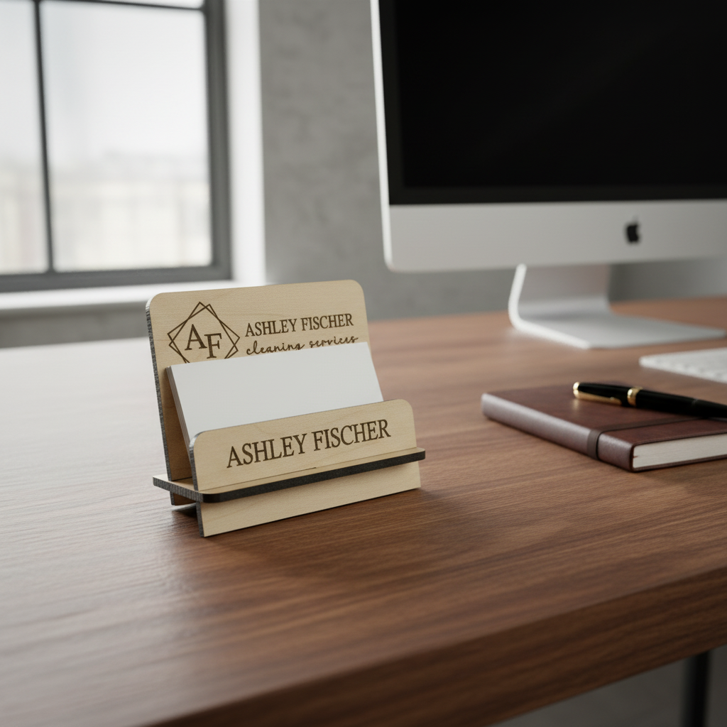 Business Card Holder on desk