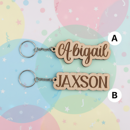 Custom Name Keychains with A and B Labels