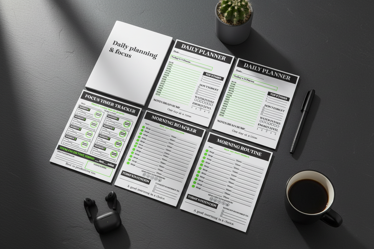 Daily Planning Bundle — Dark