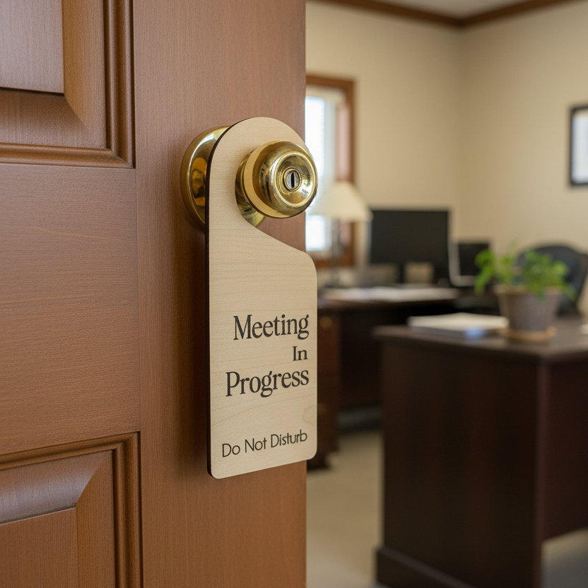 Meeting In Progress Door Hanger