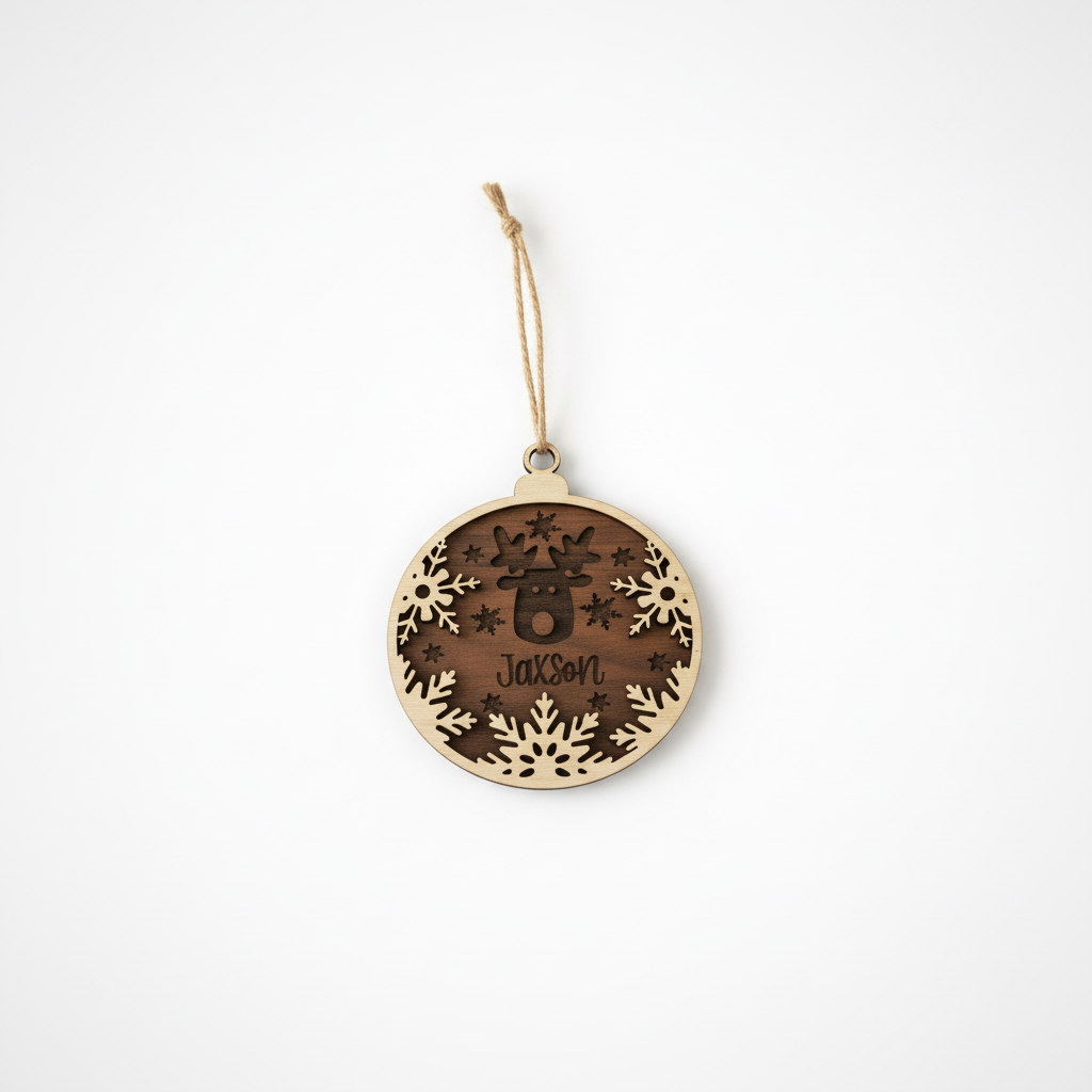 Reindeer Ornament on White Background