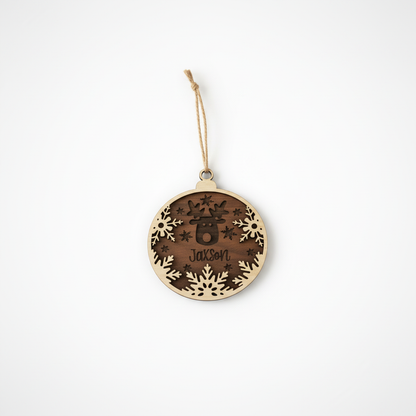 Reindeer Ornament on White Background