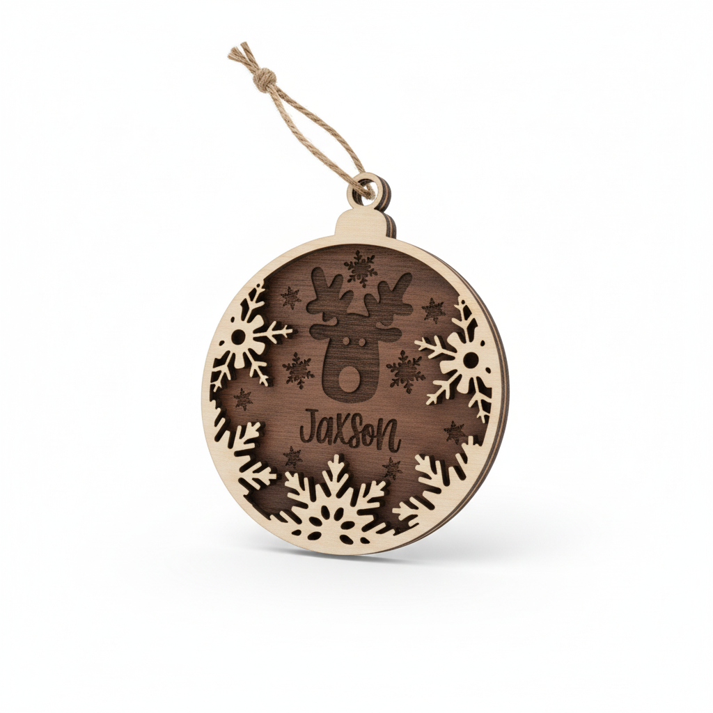 Reindeer Ornament on White Background