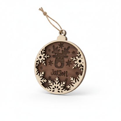 Reindeer Ornament on White Background