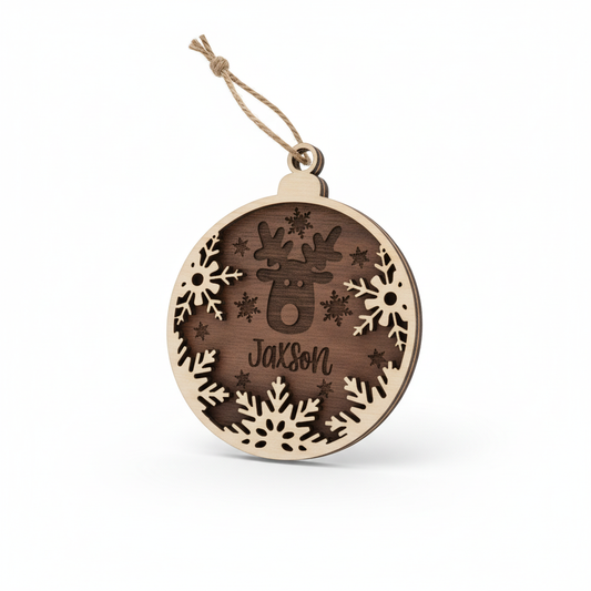 Reindeer Ornament on White Background