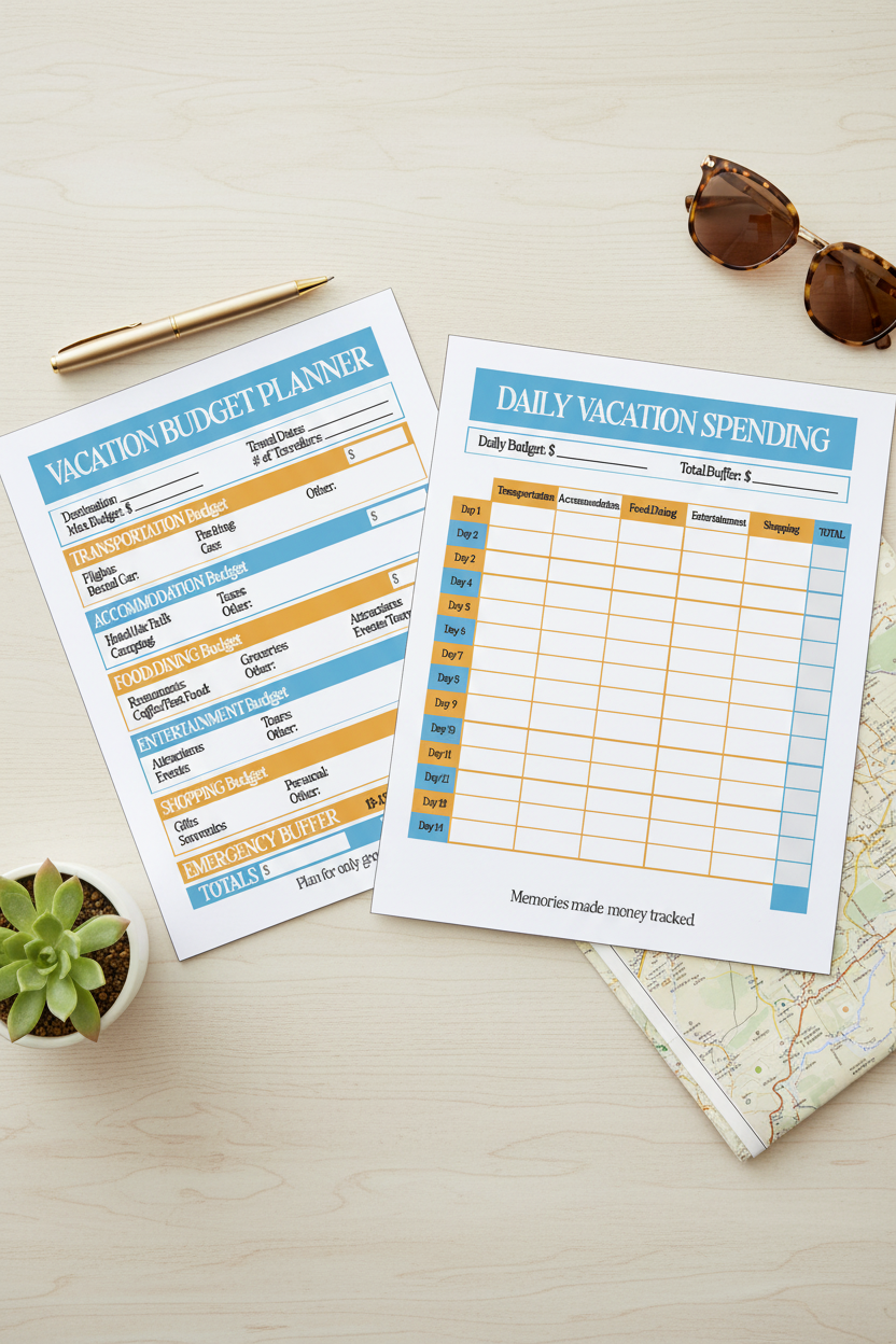 Vacation Budget Planner — Portrait