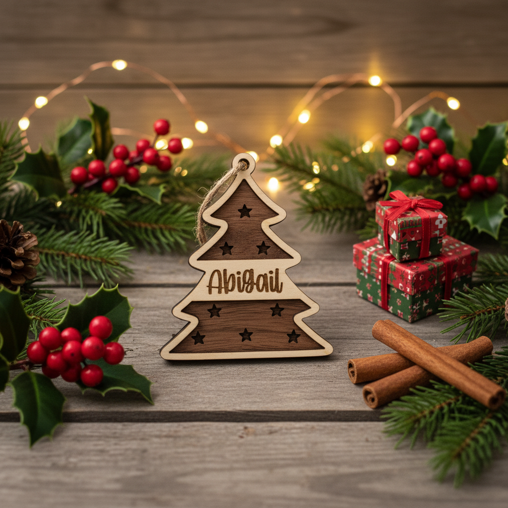 Walnut Tree Ornament with Holiday Decor